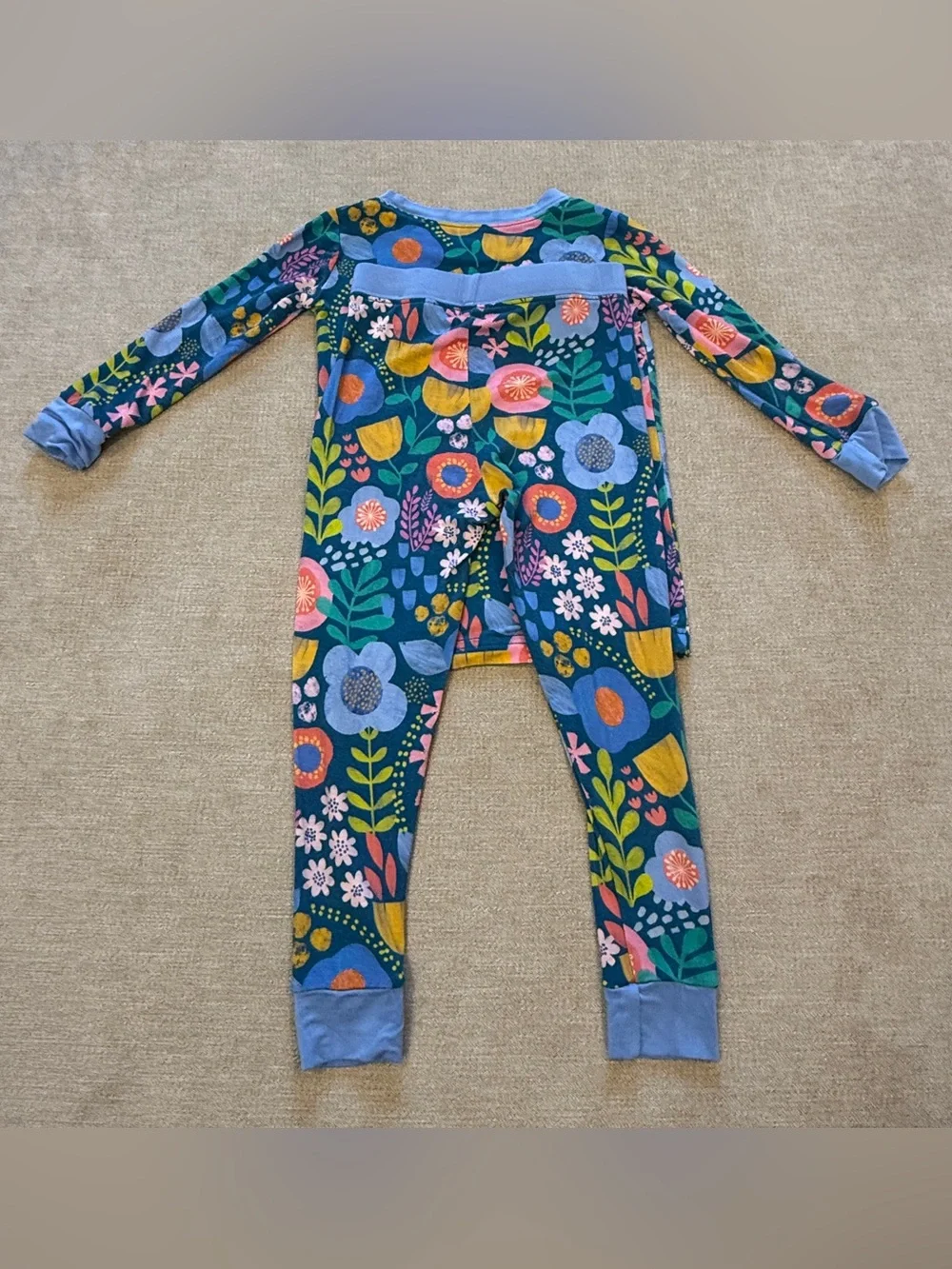 Little Sleepies Folk Floral Two-Piece Long Sleeve Pajama Set 12-18 months